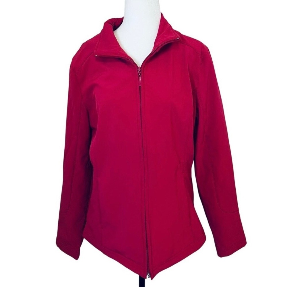 MPG Sport Women's Large Cranberry Full Zip Jacket Athletic Activewear Waterproof - Picture 4 of 8